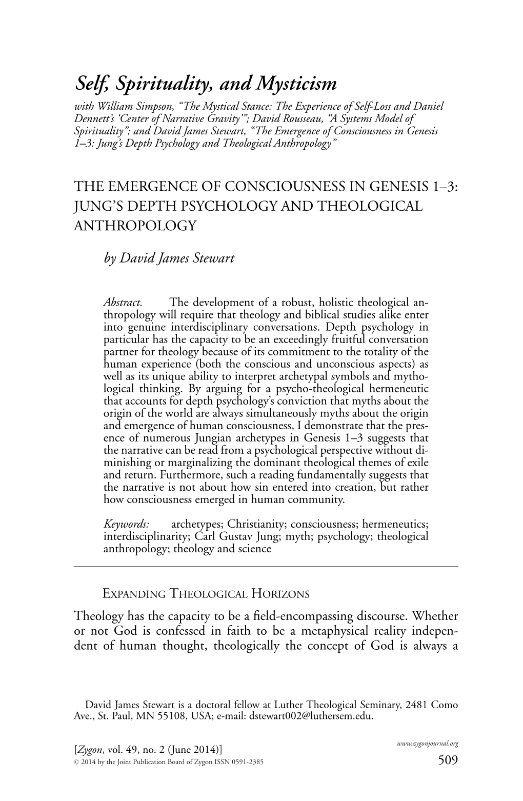 The Emergence of Consciousness in Genesis 13