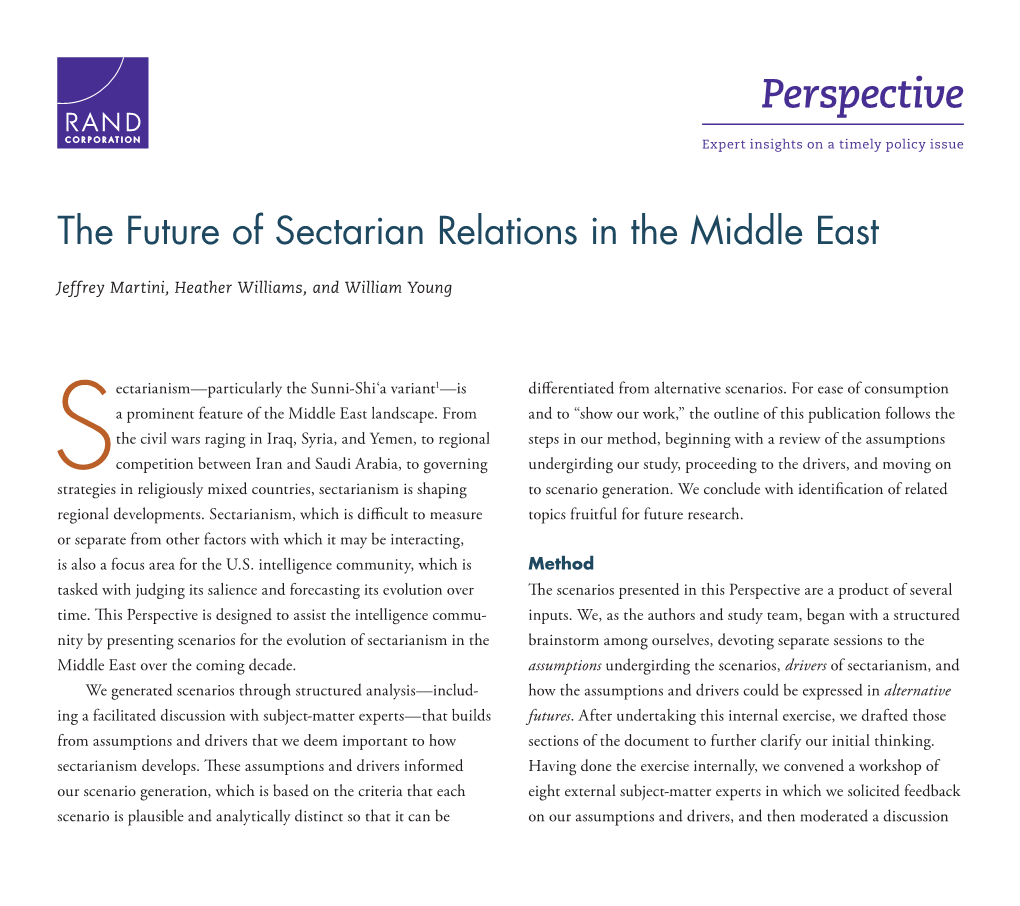 The Future of Sectarian Relations in the Middle East