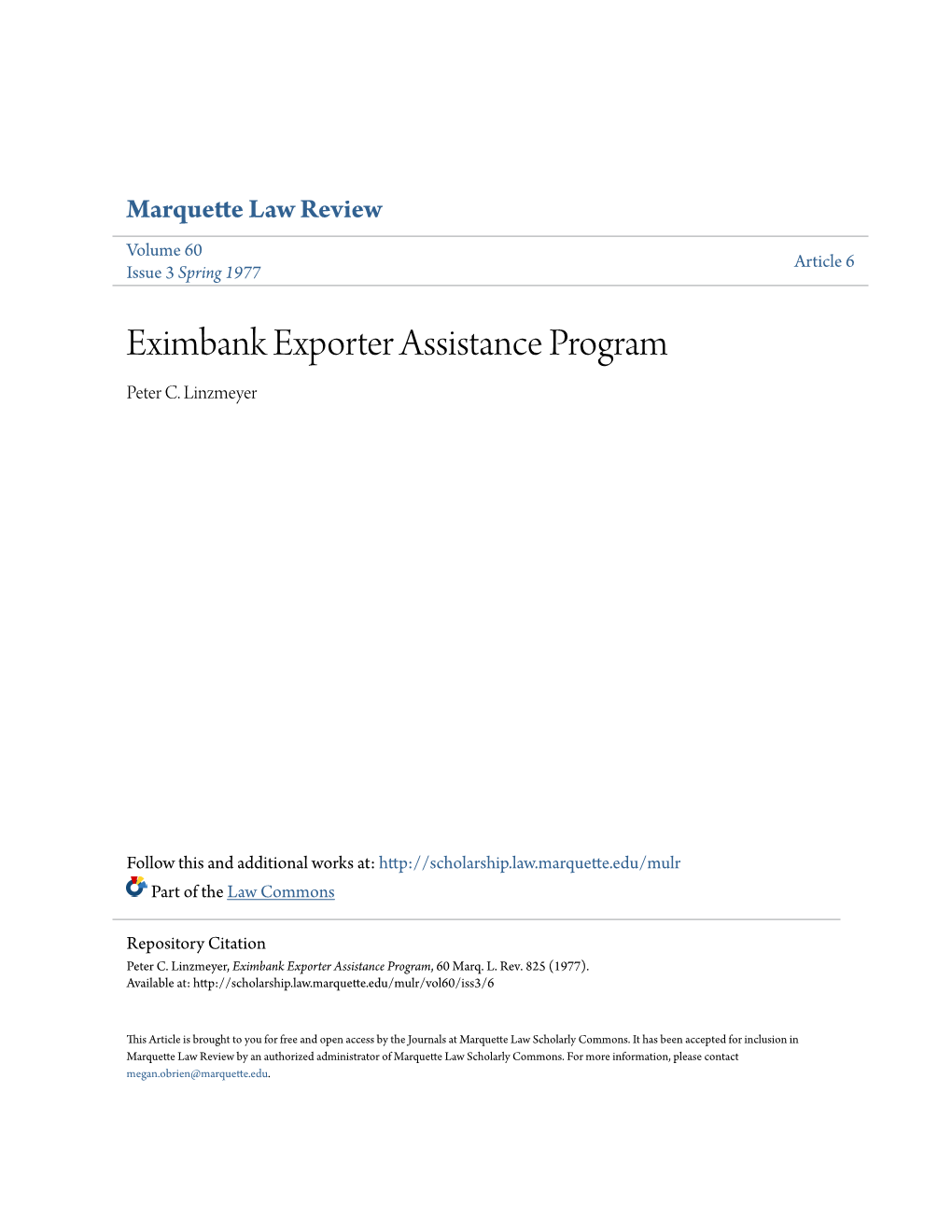 Eximbank Exporter Assistance Program Peter C