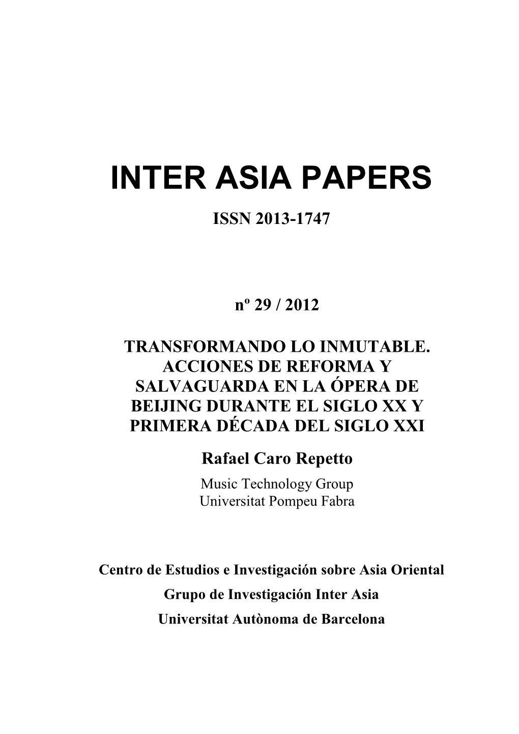 Inter-Asia Papers