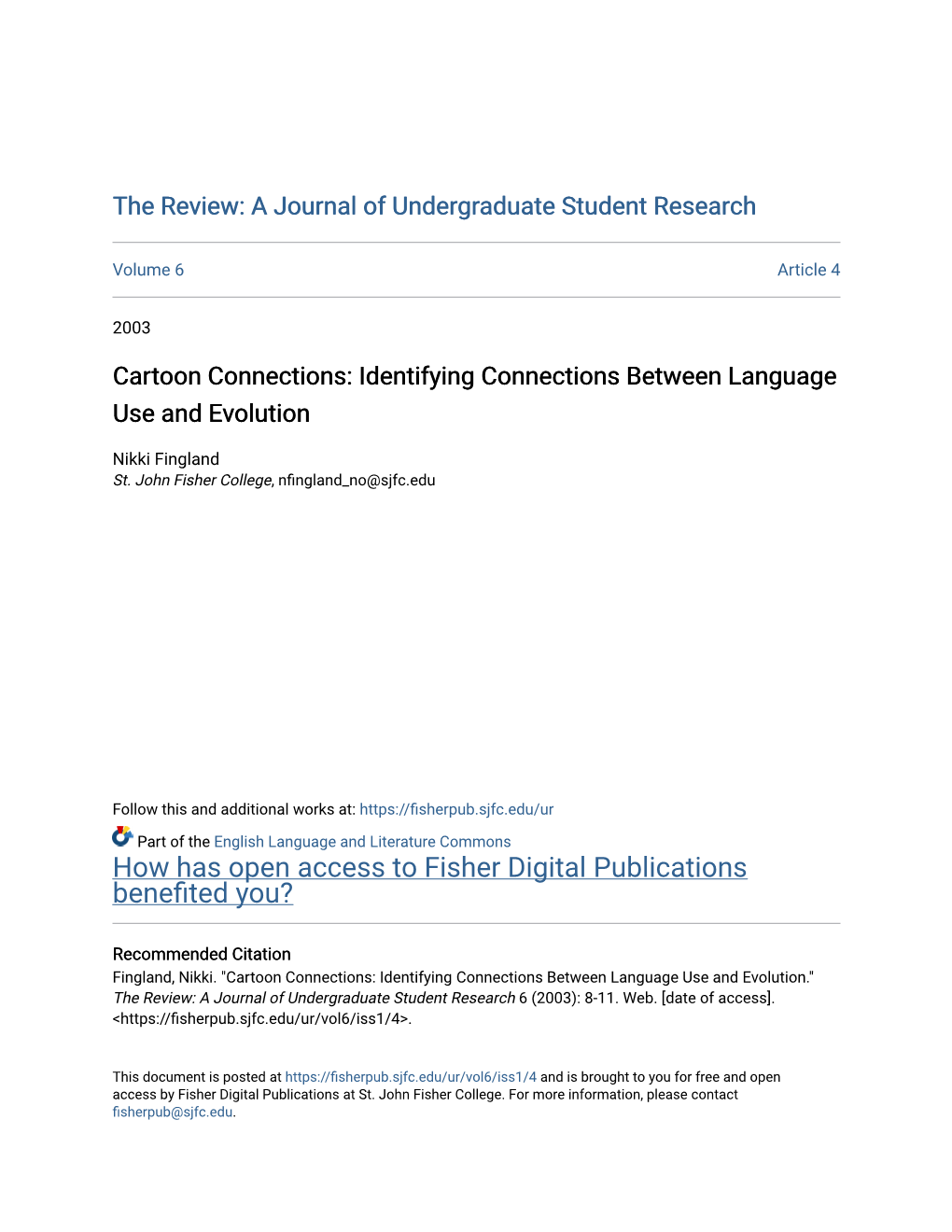 Cartoon Connections: Identifying Connections Between Language Use and Evolution