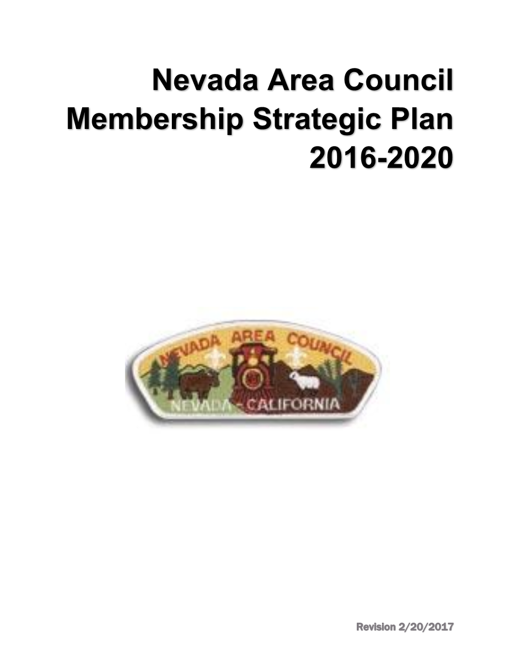 Nevada Area Council Membership Strategic Plan 2016-2020