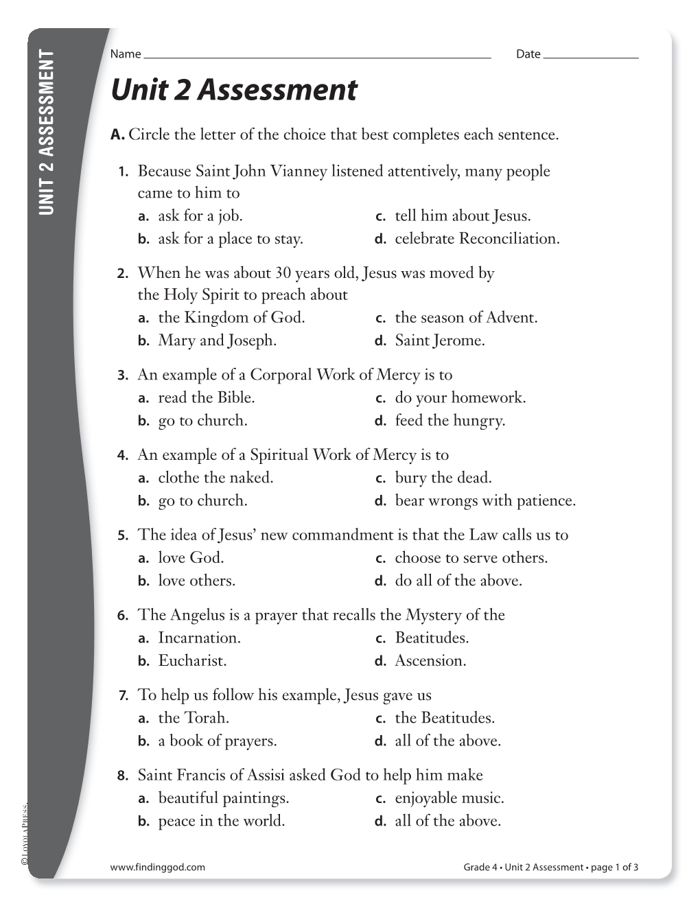 UNIT 2 ASSESSMENT Circle Lettera