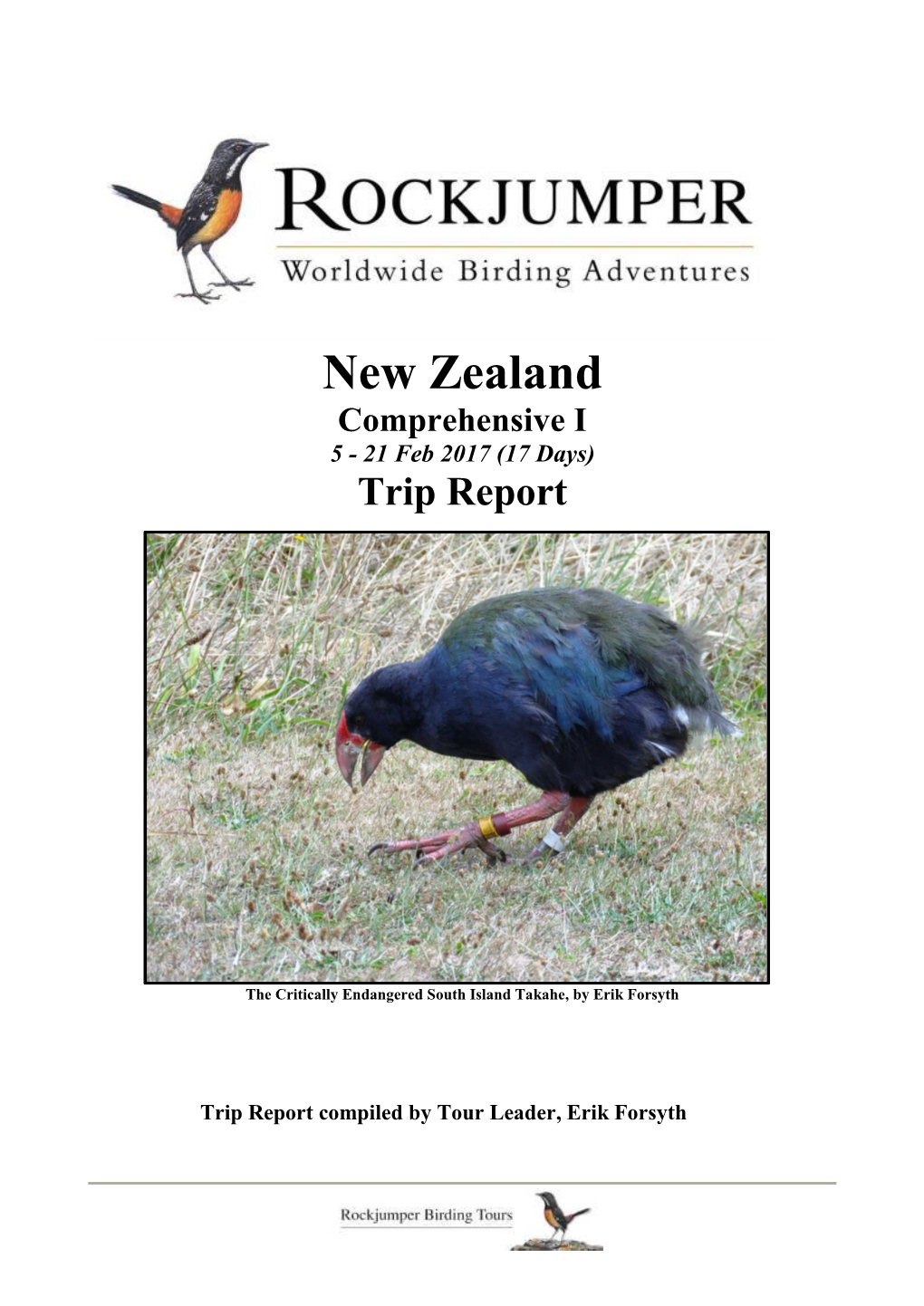 New Zealand Comprehensive I 5 - 21 Feb 2017 (17 Days) Trip Report
