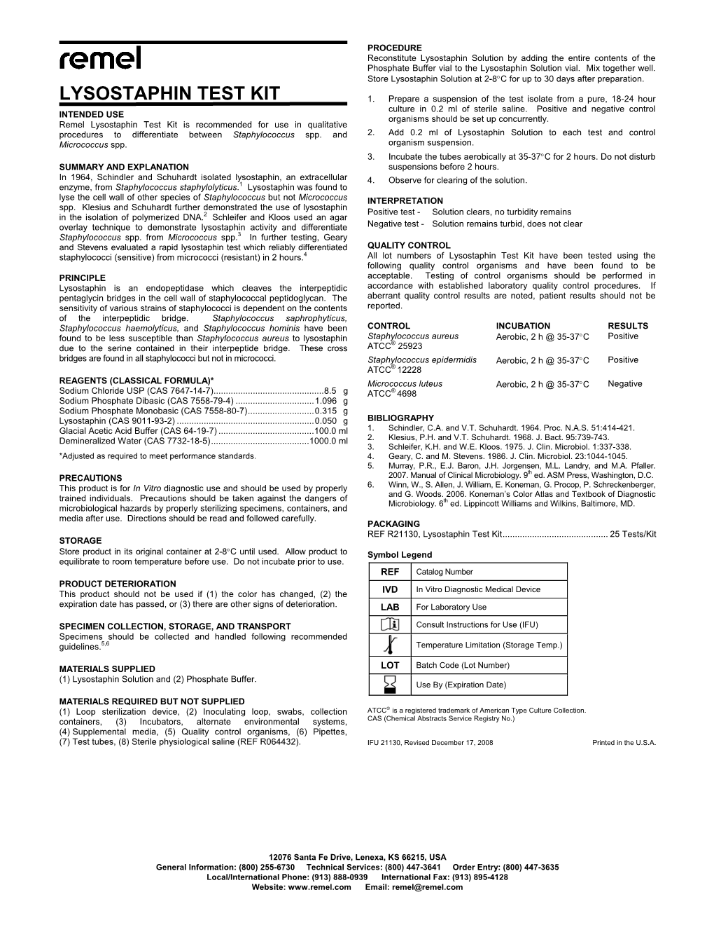 Lysostaphin Test Kit 1