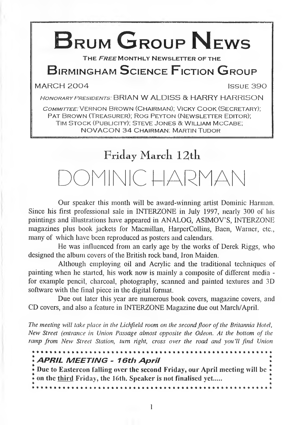 BSFG News 390 March 2004