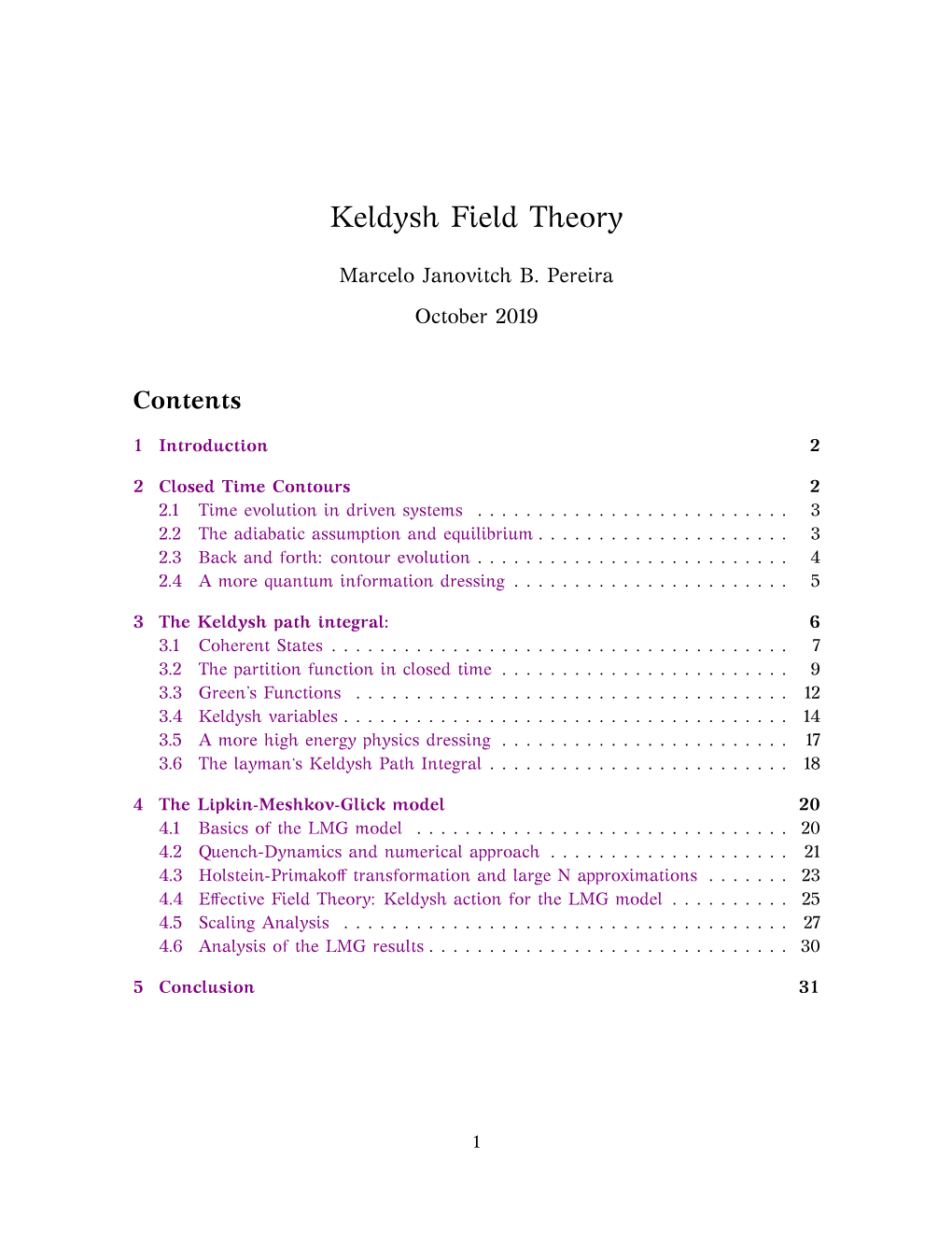 Keldysh Field Theory