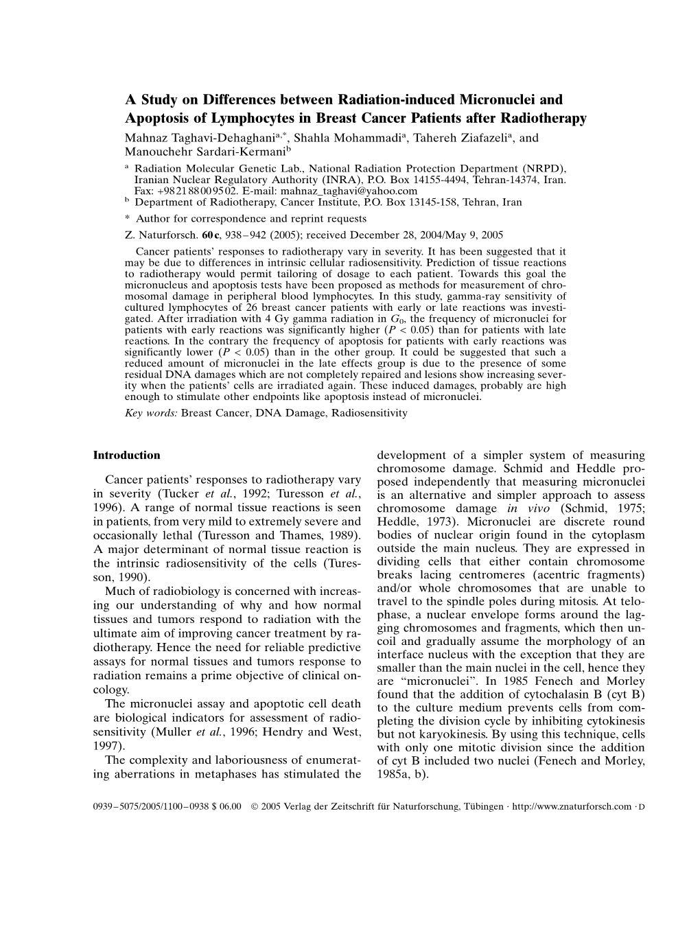 A Study on Differences Between Radiation-Induced Micronuclei And