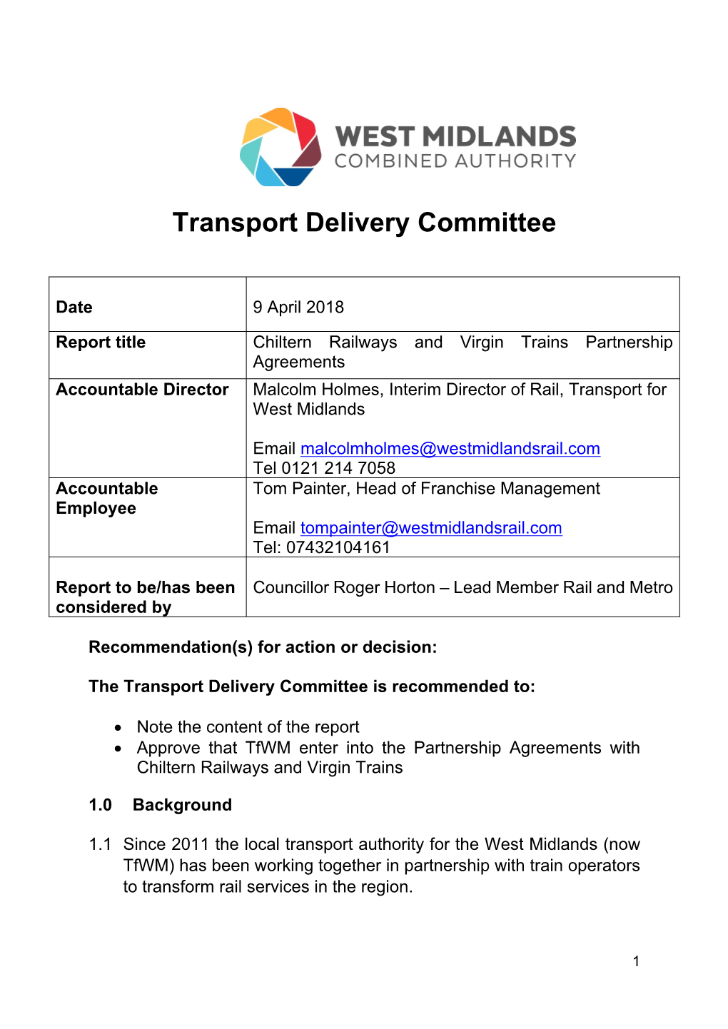 180321 Chiltern Railways and Virgin Trains Partnership Agreements.Pdf