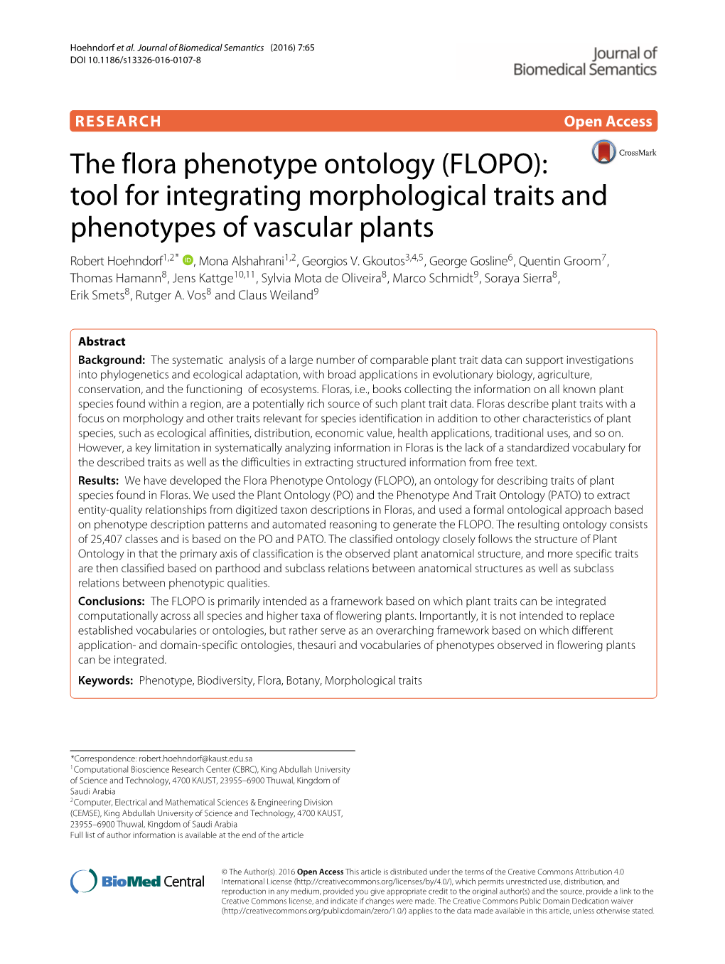 The Flora Phenotype Ontology (FLOPO)
