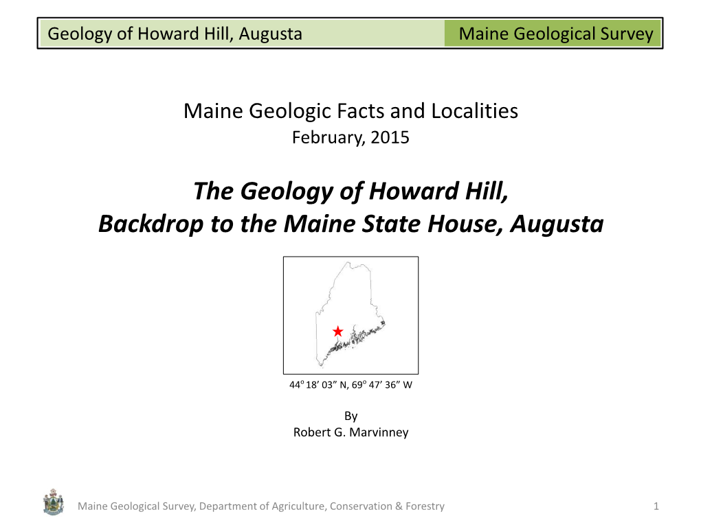 The Geology of Howard Hill, Backdrop to the Maine State House, Augusta