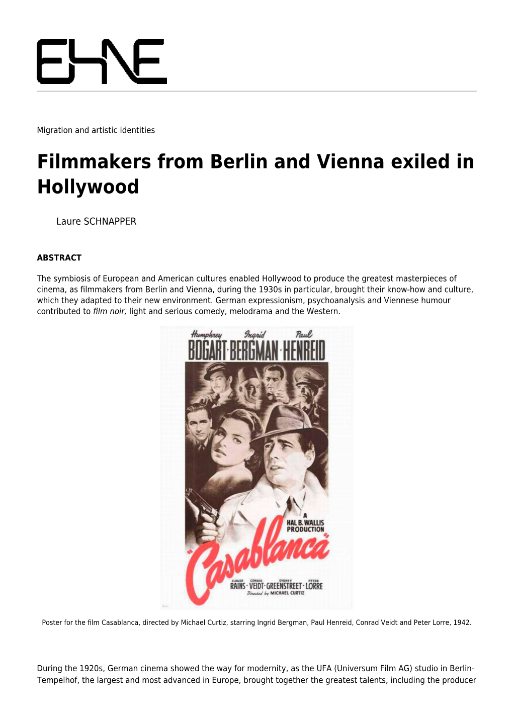 Filmmakers from Berlin and Vienna Exiled in Hollywood