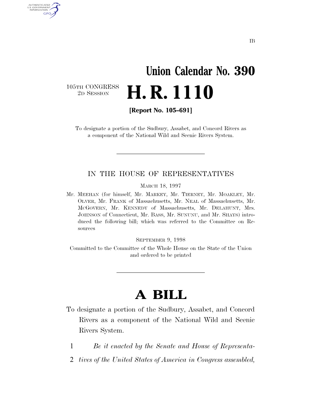 H. R. 1110 [Report No