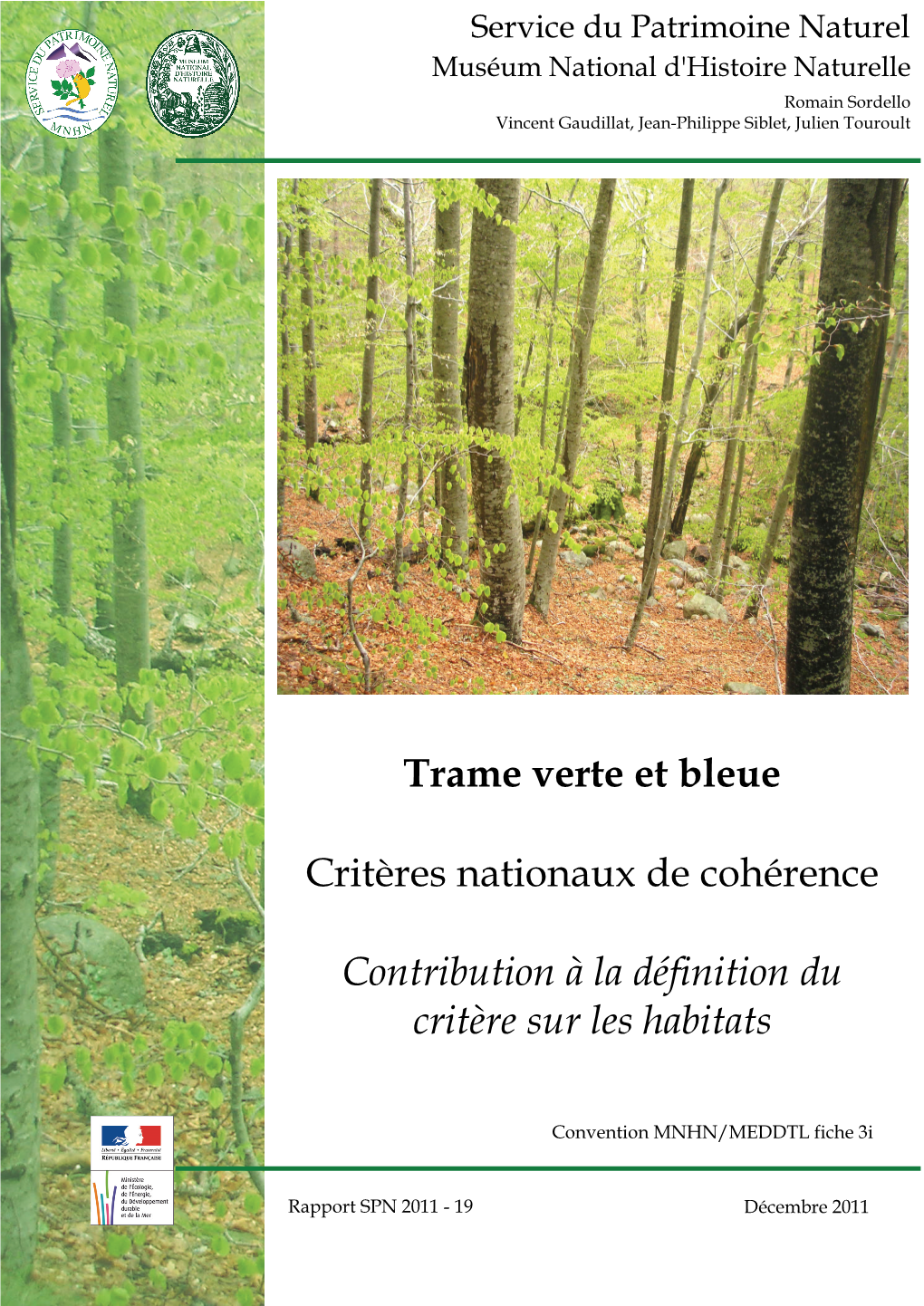 Critères Nationaux De Cohérence – Contribution À La Définition Du Critère Sur Les Habitats