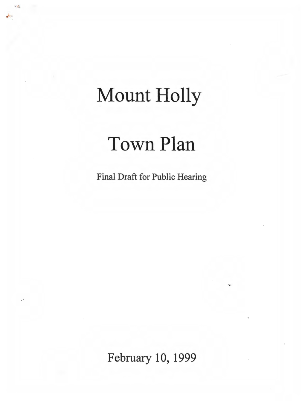 Mount Holly Town Plan