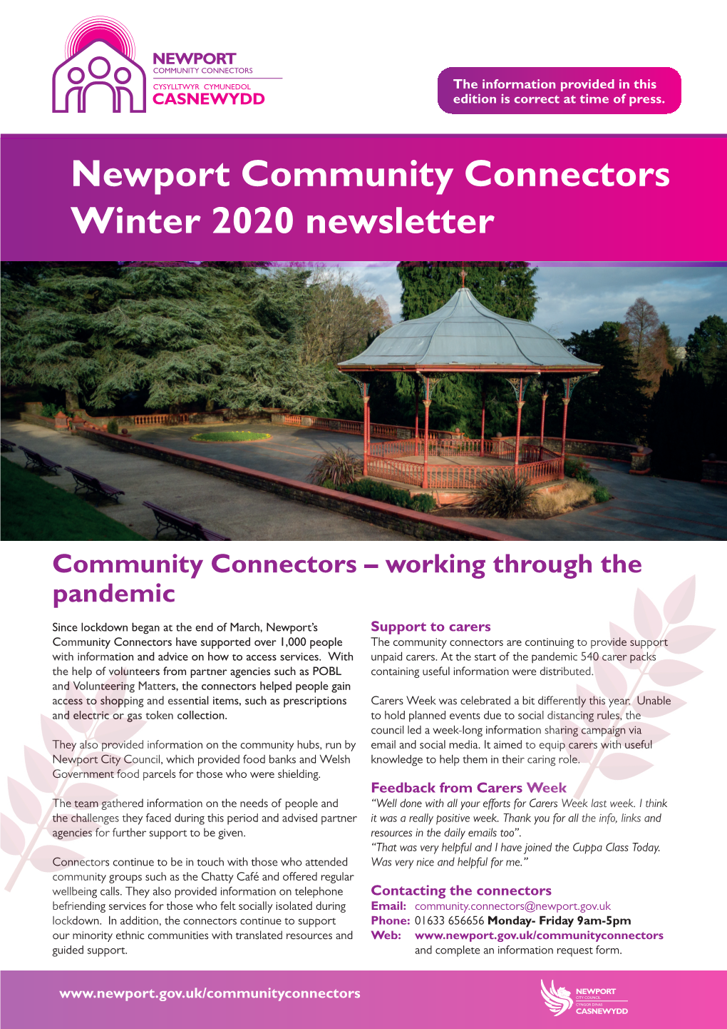 Newport Community Connectors Winter 2020 Newsletter