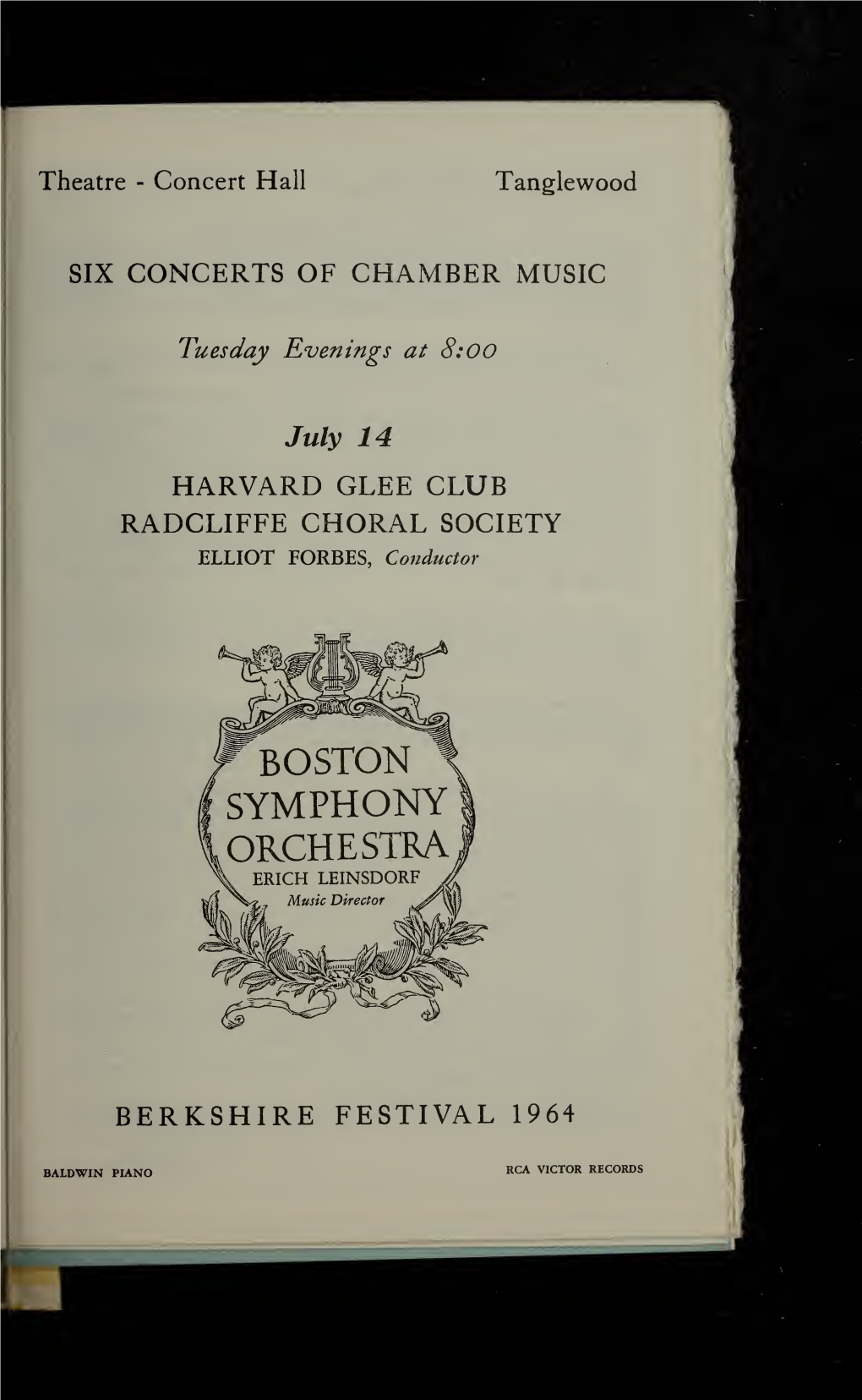 Boston Symphony Orchestra Concert Programs, Summer, 1963-1964