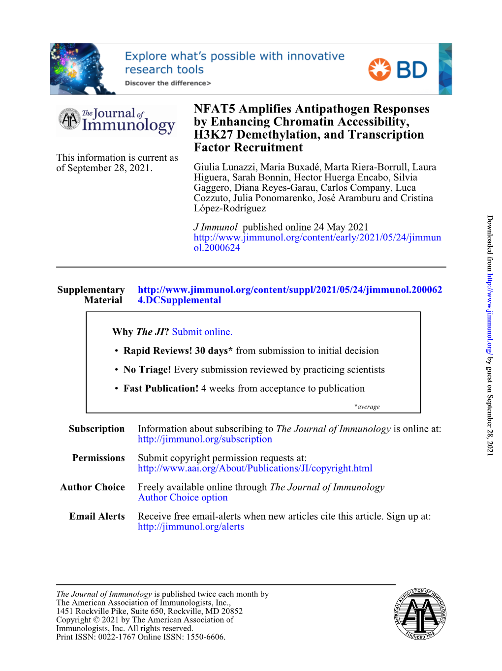 Downloaded from J Immunol Published Online 24 May 2021 Ol.2000624