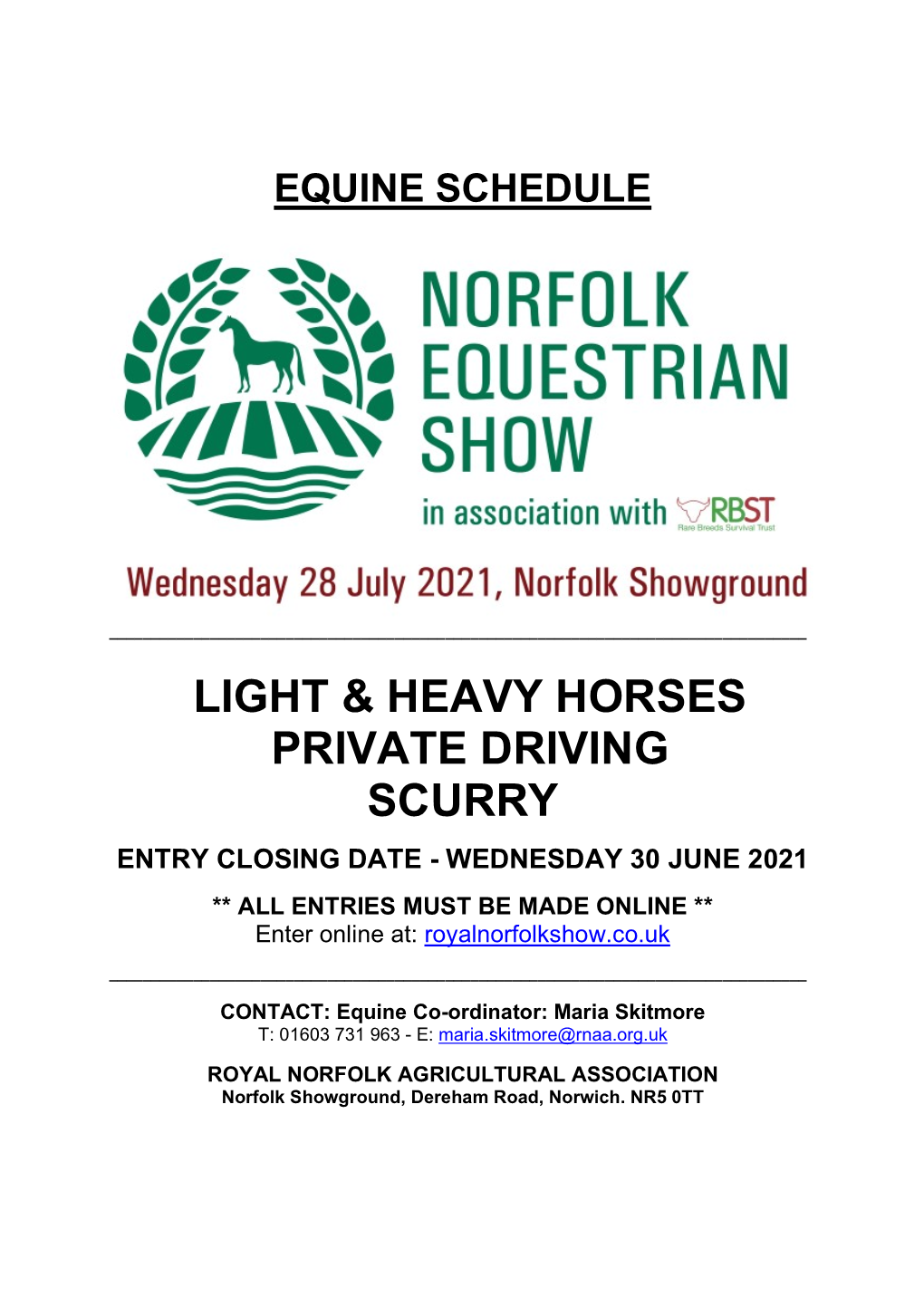 Light & Heavy Horses Private Driving Scurry