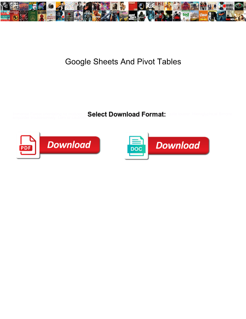 Google Sheets and Pivot Tables