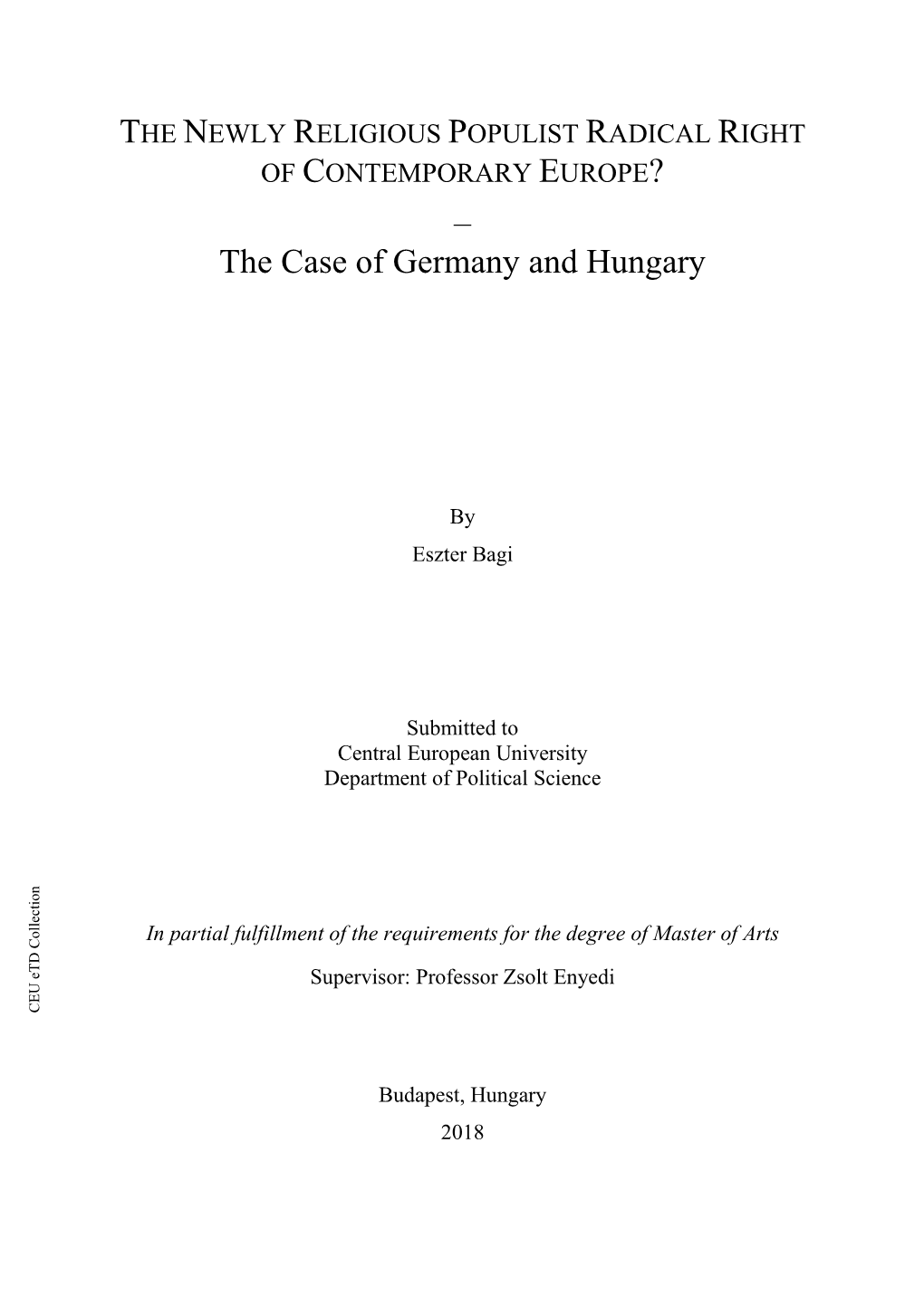 – the Case of Germany and Hungary