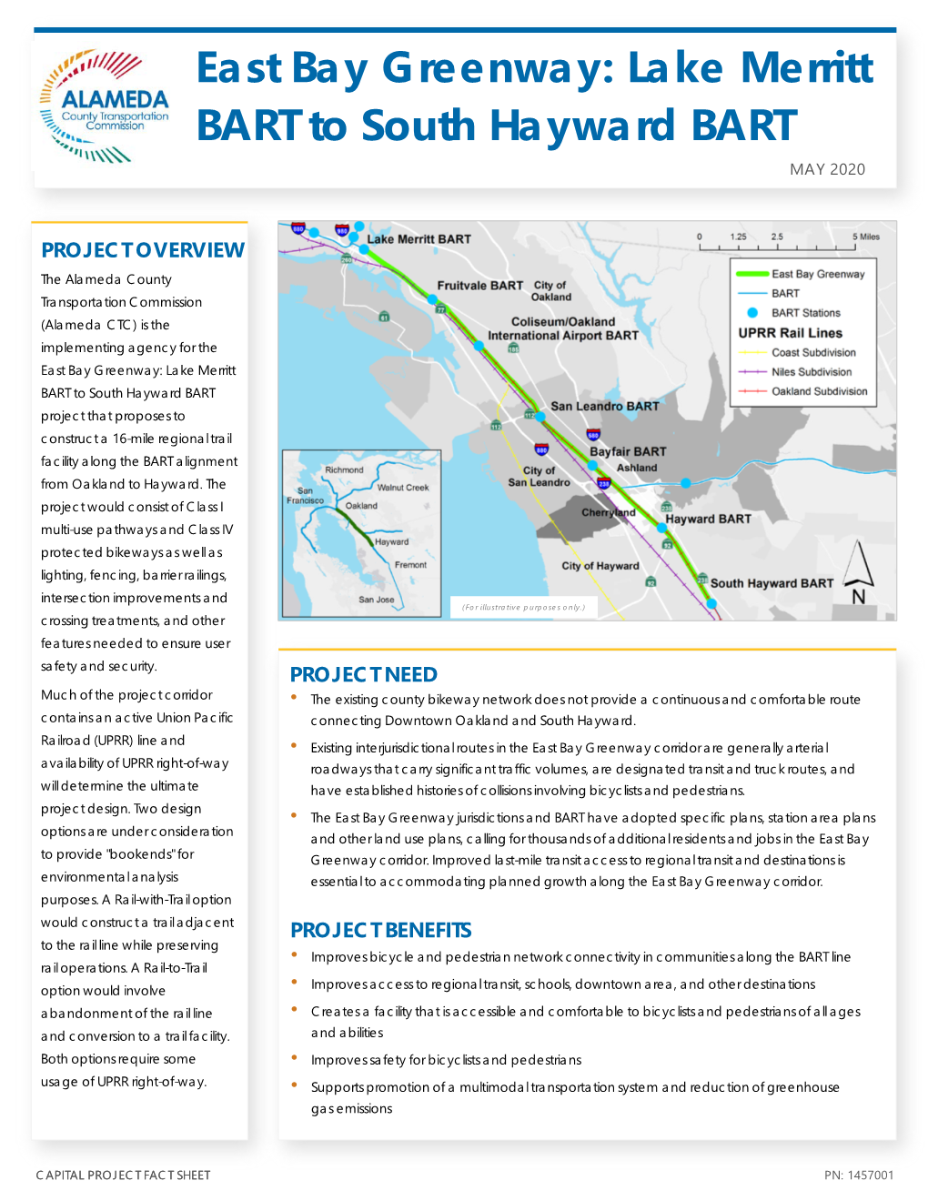 East Bay Greenway: Lake Merritt BART to South Hayward BART MAY 2020