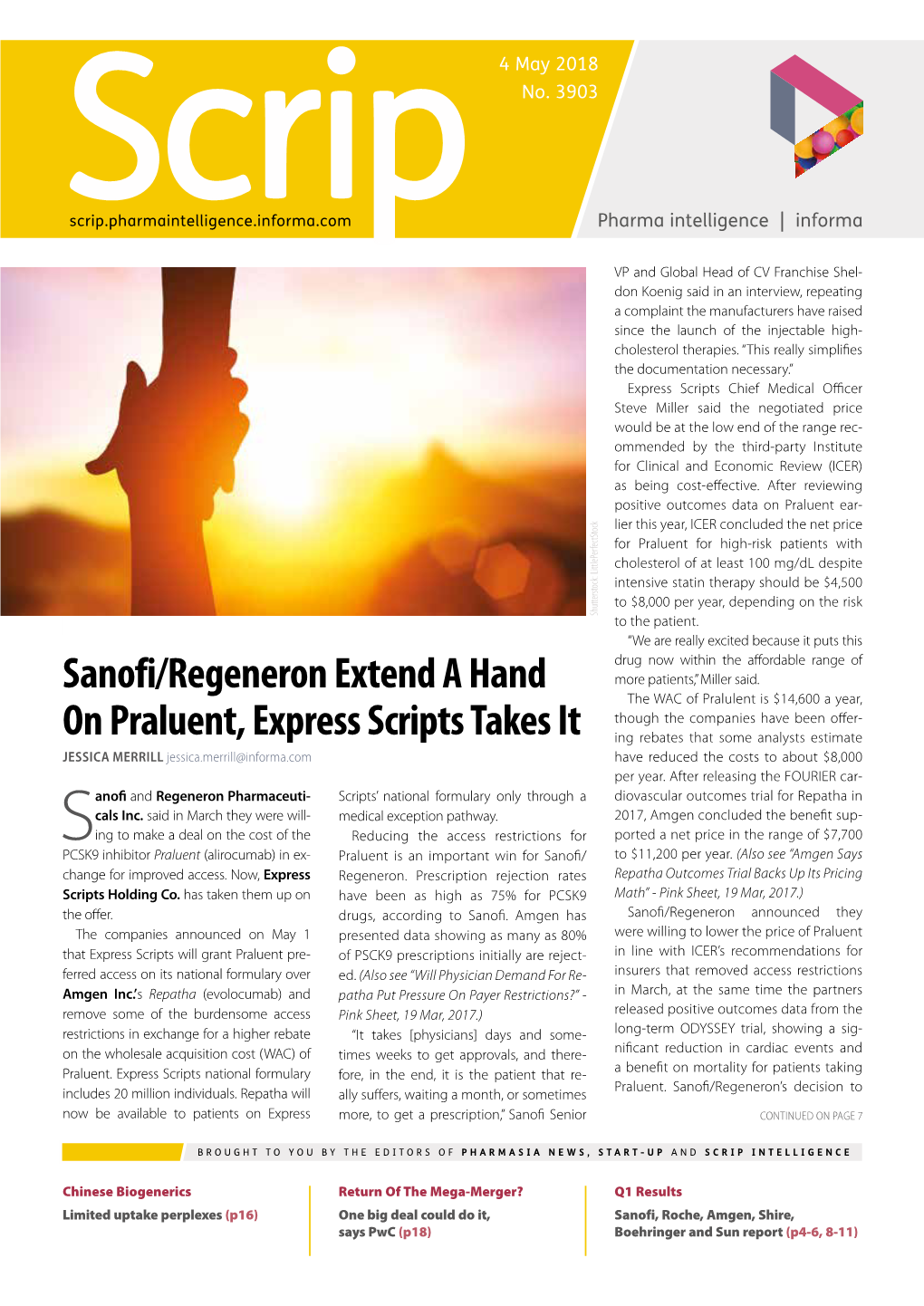 Sanofi/Regeneron Extend a Hand on Praluent, Express Scripts Takes It