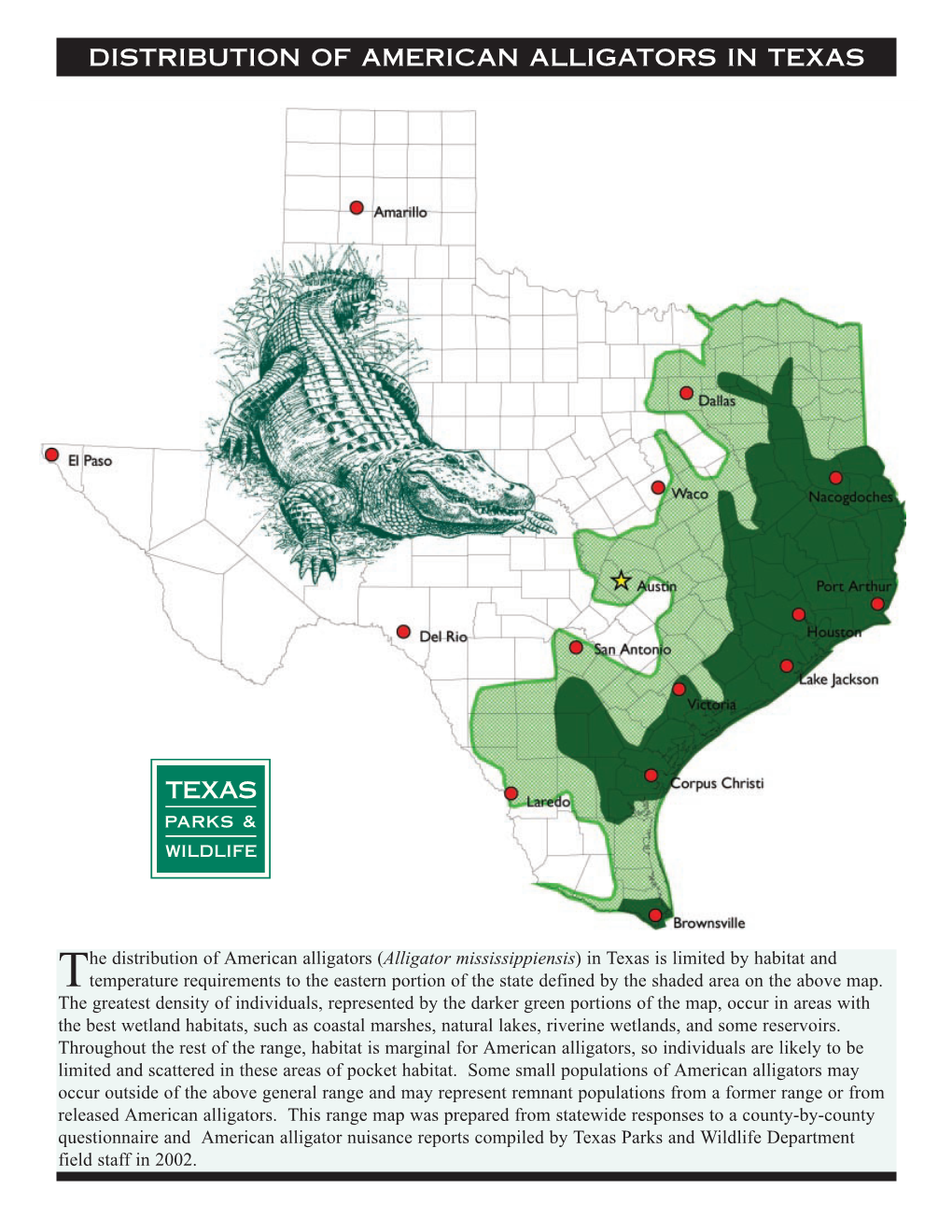 Distribution of Alligators in Texas