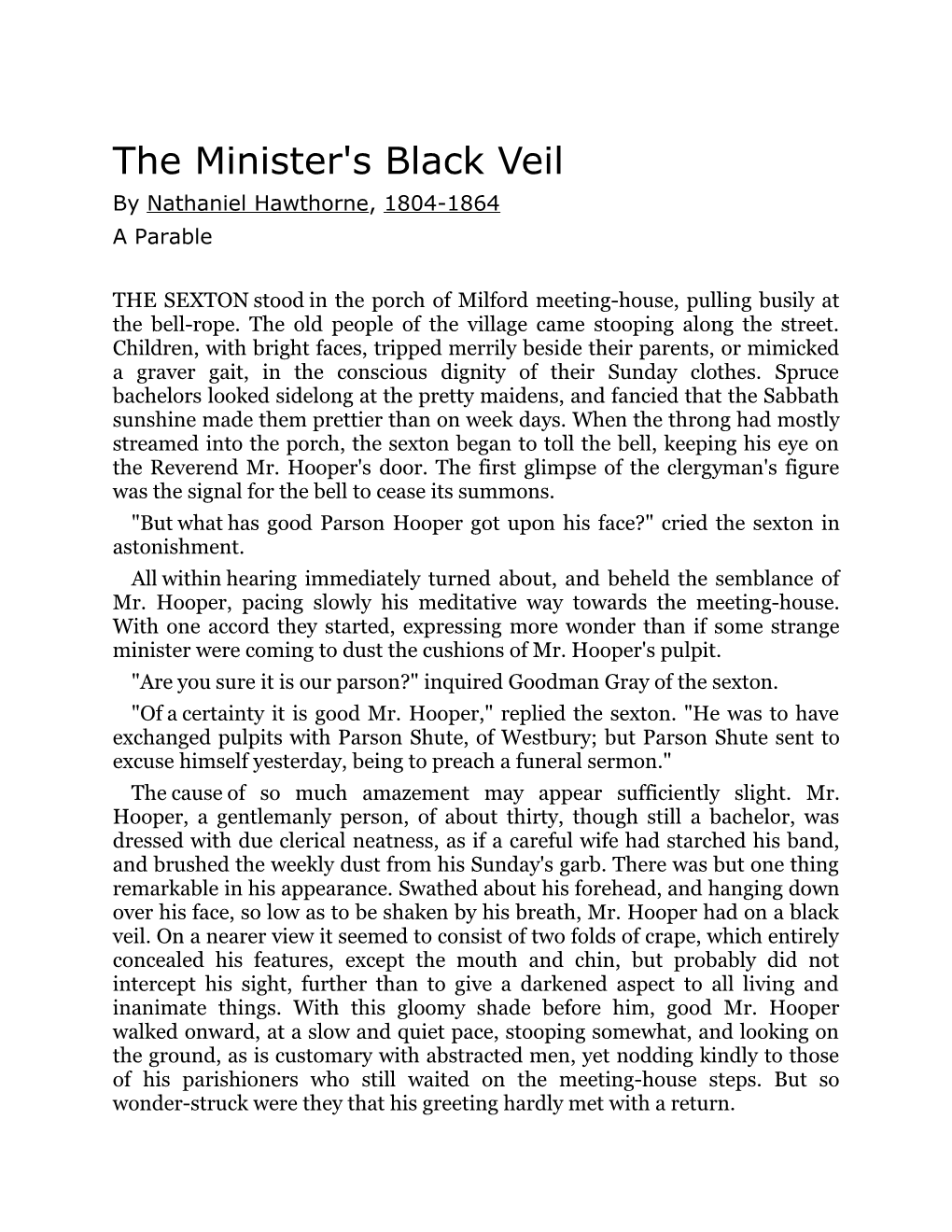 The Minister's Black Veil