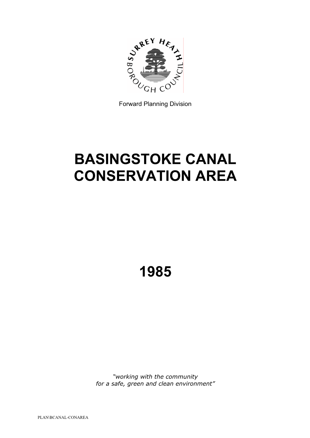 Basingstoke Canal Conservation Area 1985