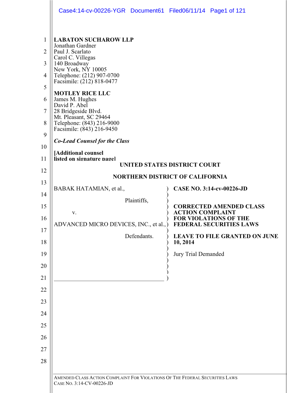 Case4:14-Cv-00226-YGR Document61 Filed06/11/14 Page1 of 121