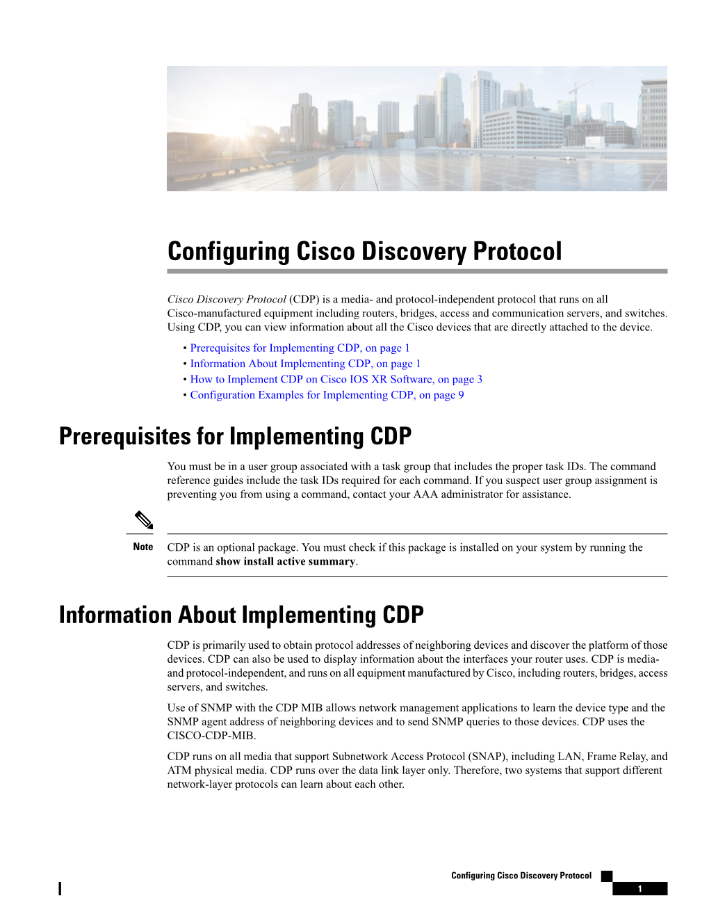 Configuring Cisco Discovery Protocol