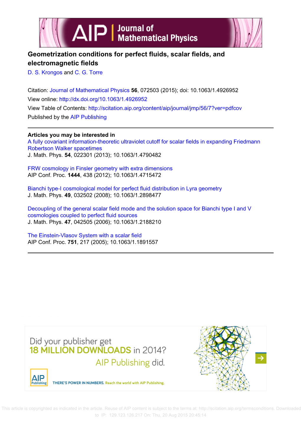 Geometrization Conditions for Perfect Fluids, Scalar Fields, and Electromagnetic Fields D