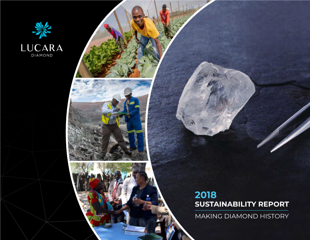 2018 Sustainability Report Making Diamond History 3 Lucara Diamond Corp