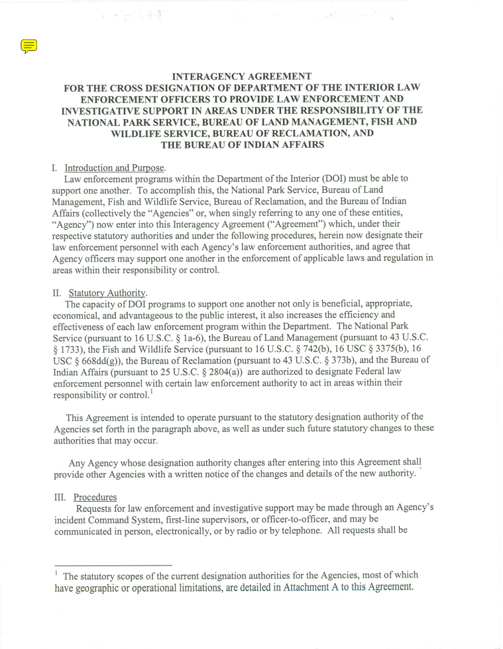 DOI Interagency Agreement 2004