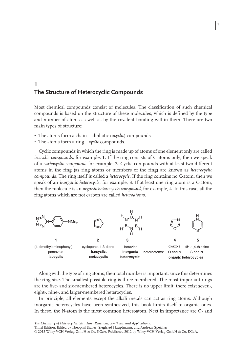 1 the Structure of Heterocyclic Compounds