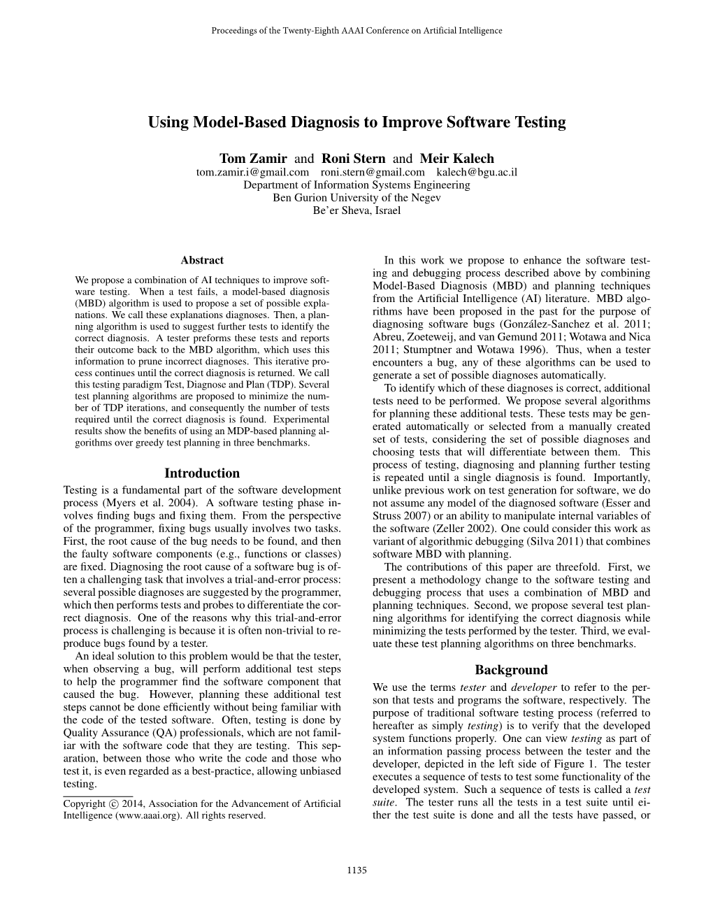 Using Model-Based Diagnosis to Improve Software Testing