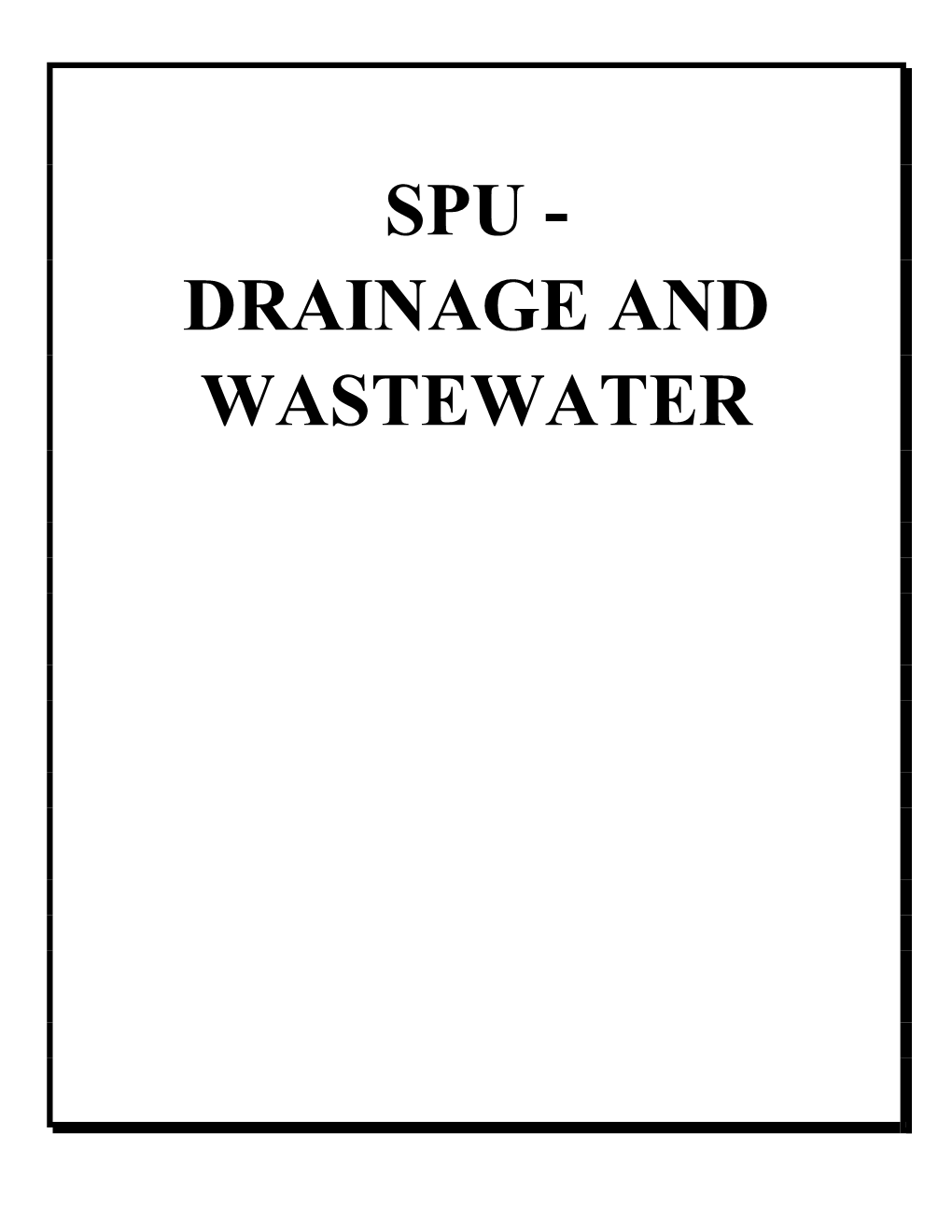 Drainage and Wastewater