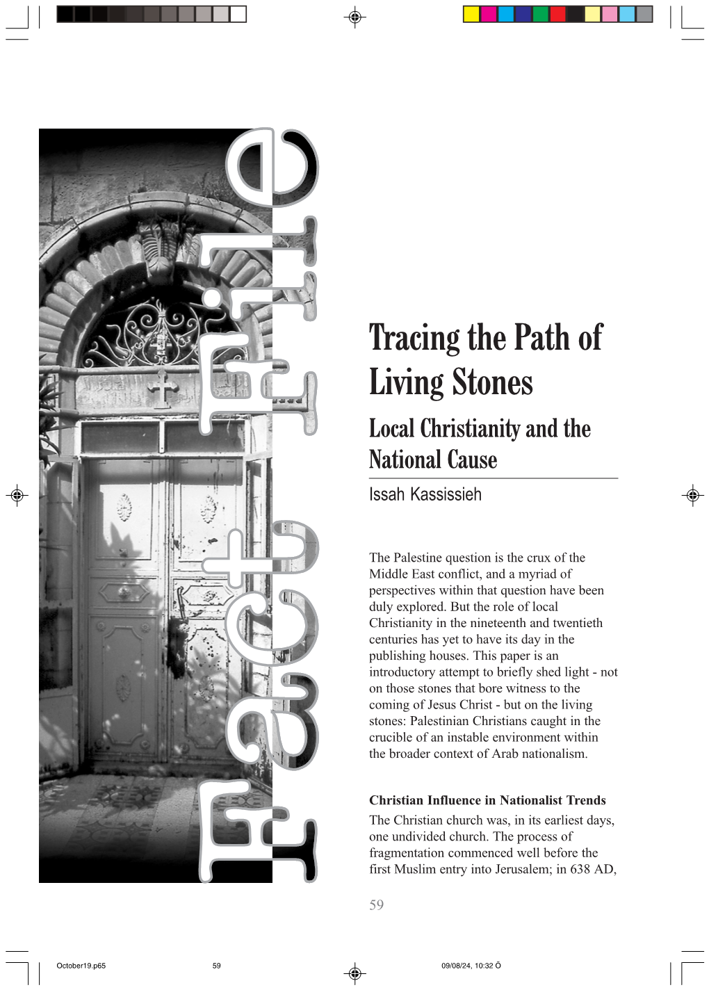 Tracing the Path of Living Stones Local Christianity and the National Cause Issah Kassissieh