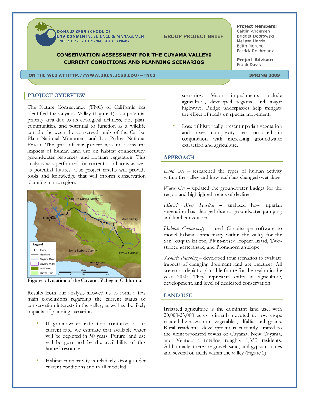 Of California Has Identified the Cuyama Valley