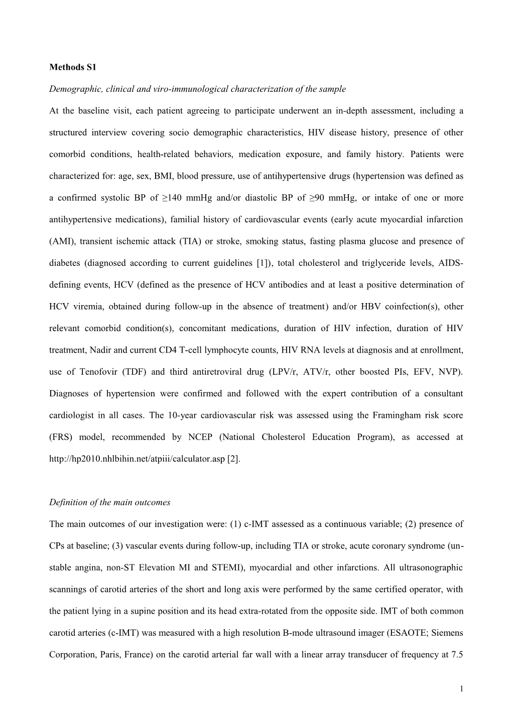 Demographic, Clinical and Viro-Immunological Characterization of the Sample