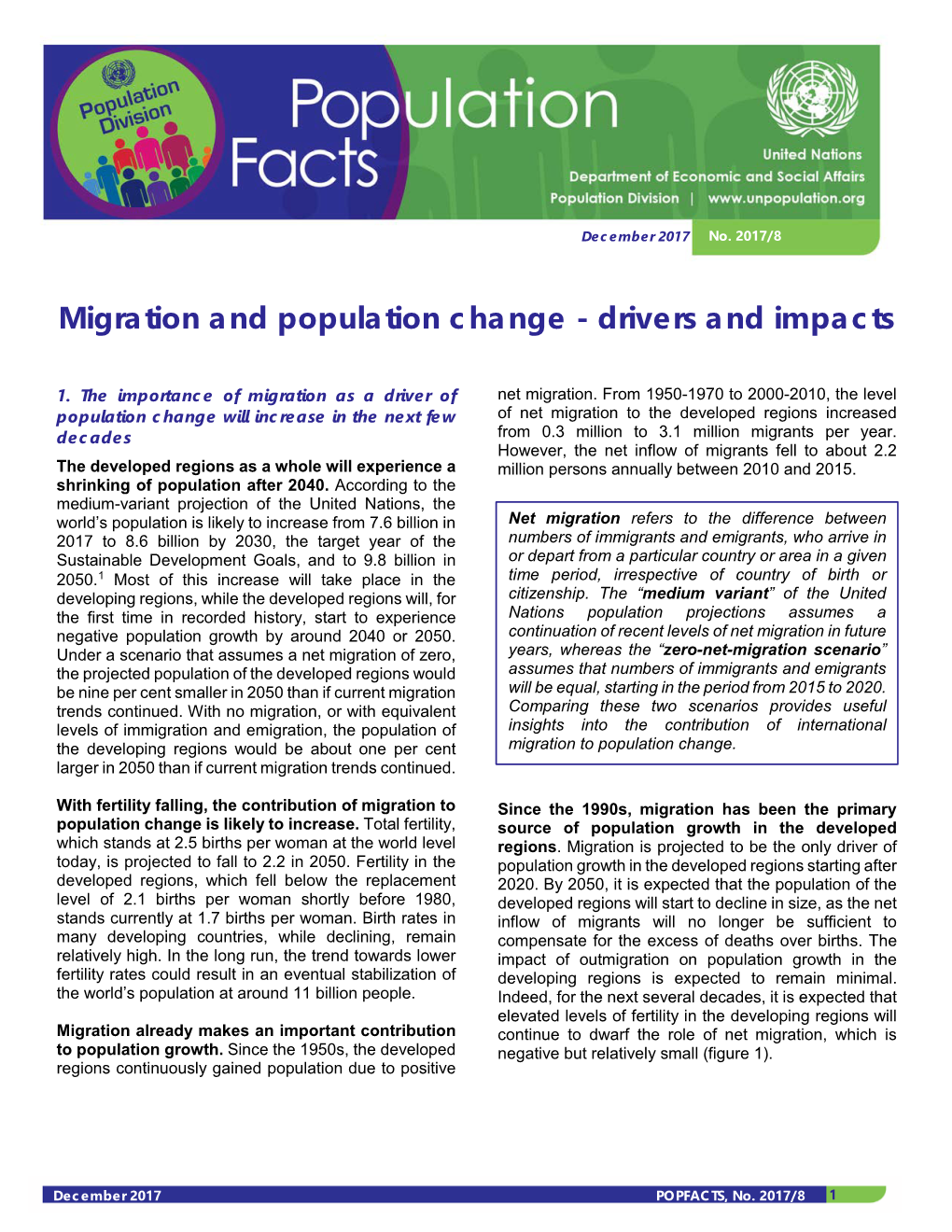 Migration and Population Change - Drivers and Impacts