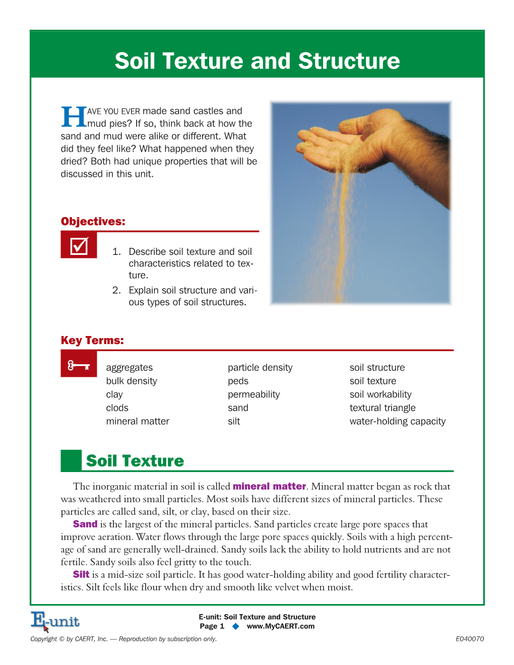 Soil Texture and Structure