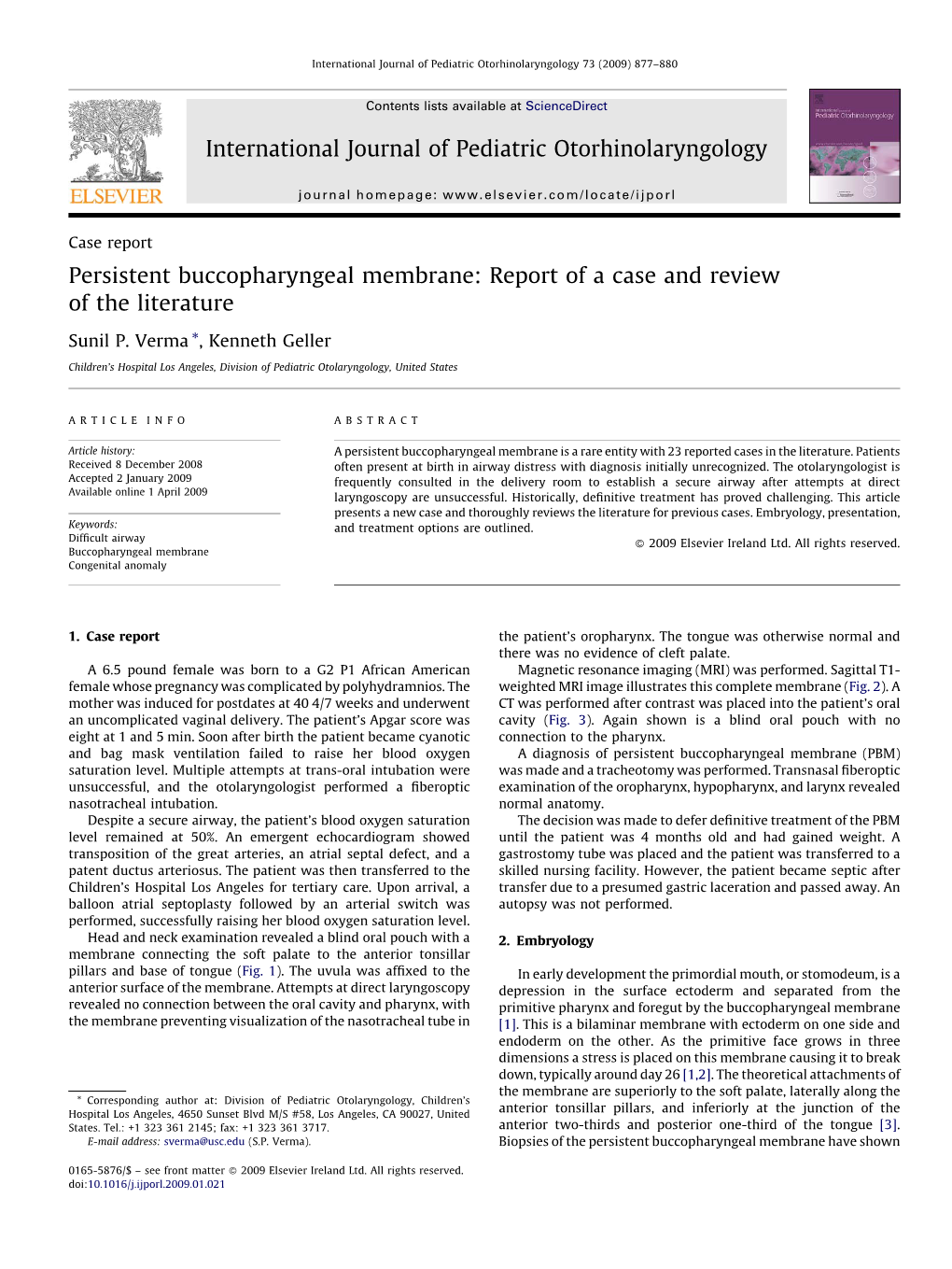 Buccopharyngeal Membrane: Report of a Case and Review of the Literature