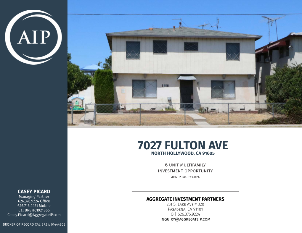 7027 Fulton Ave North Hollywood, Ca 91605