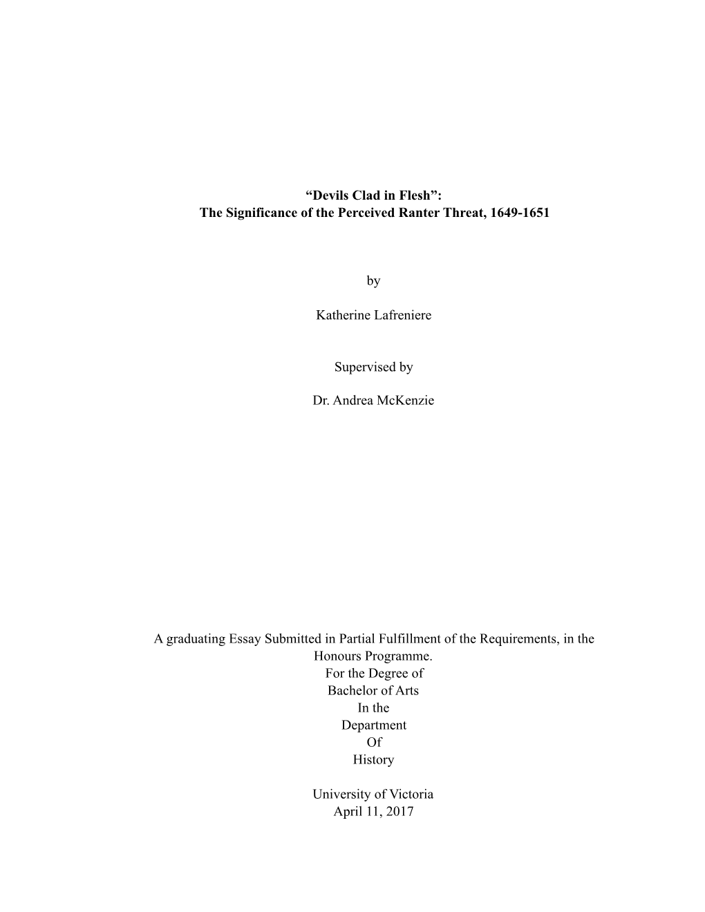 Honours Thesis