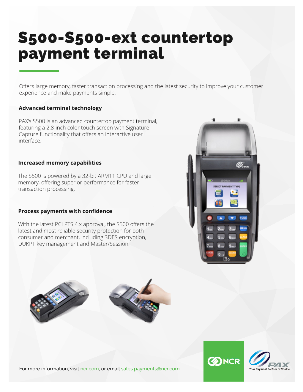 S500-S500-Ext Countertop Payment Terminal