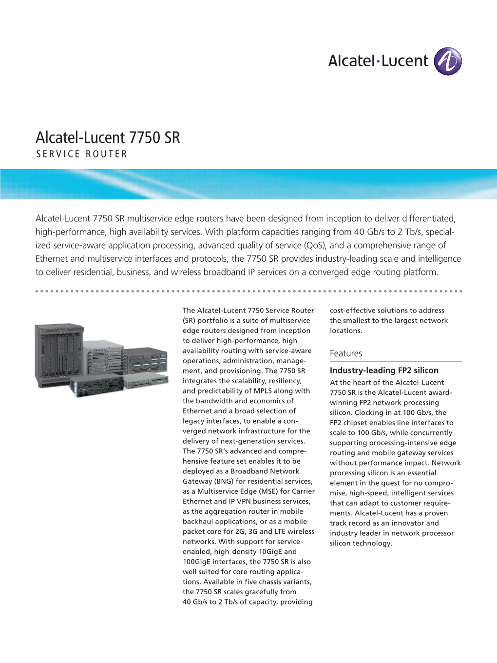Alcatel-Lucent 7750 SR SERVICE ROUTER