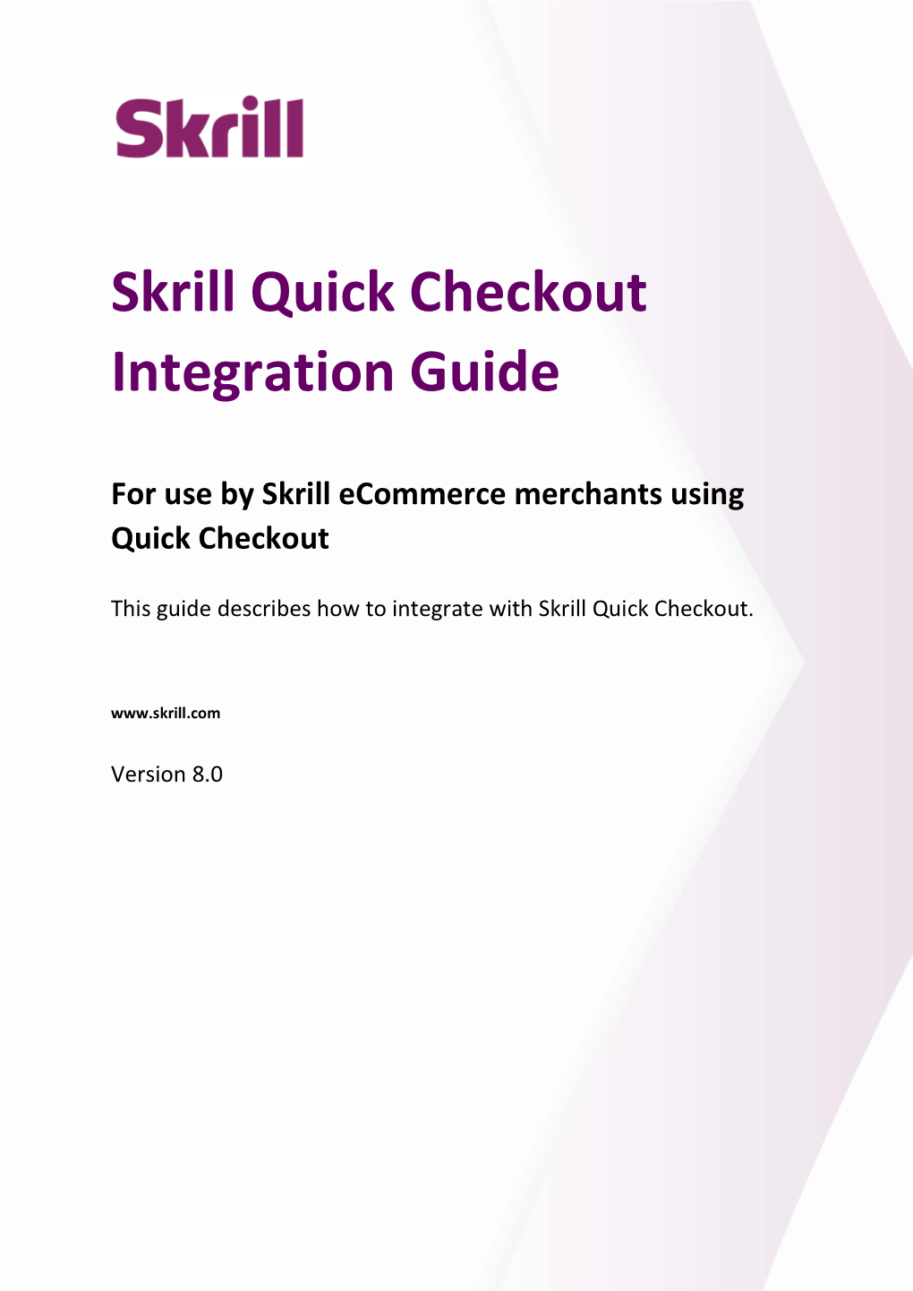 Skrill Quick Checkout Integration Guide