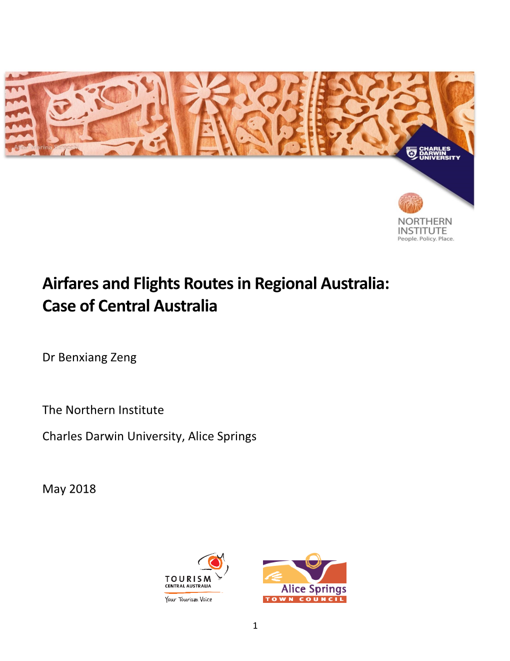 Airfares and Flights Routes in Regional Australia: Case of Central Australia